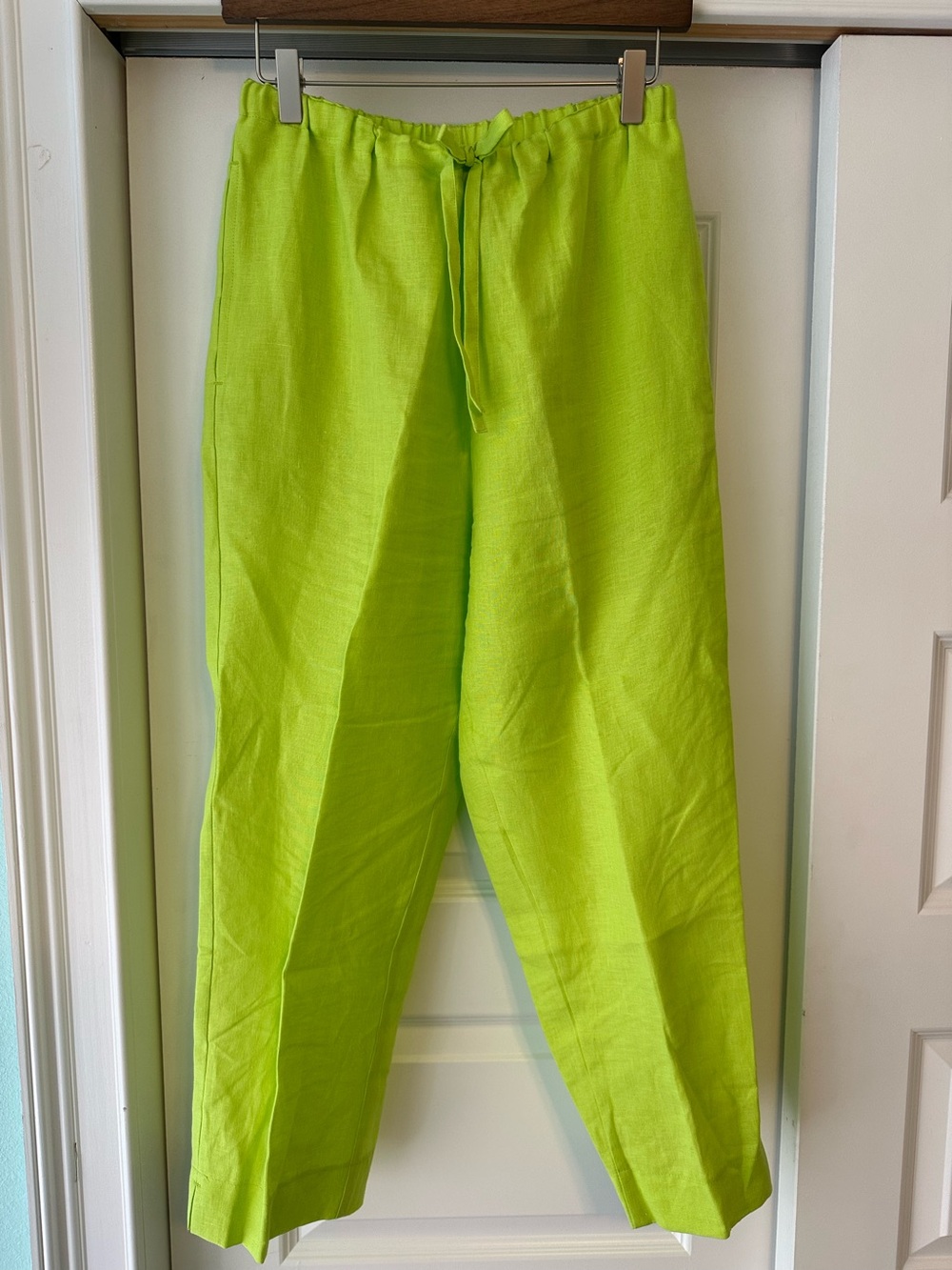 Jams World 100% Linen Pants Womens S Elastic Waist Pull On Drawstring Hawaii NEW
